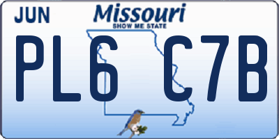 MO license plate PL6C7B