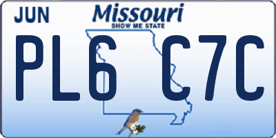 MO license plate PL6C7C