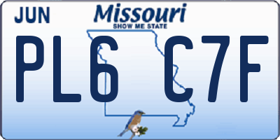 MO license plate PL6C7F