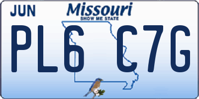 MO license plate PL6C7G