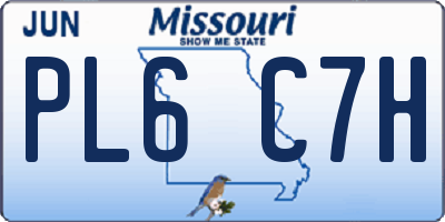 MO license plate PL6C7H