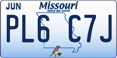 MO license plate PL6C7J