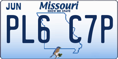 MO license plate PL6C7P