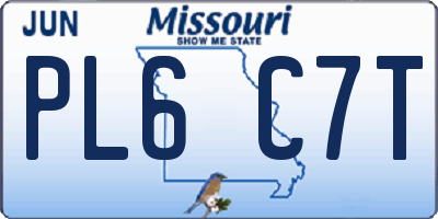 MO license plate PL6C7T