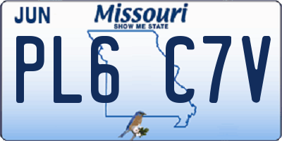 MO license plate PL6C7V