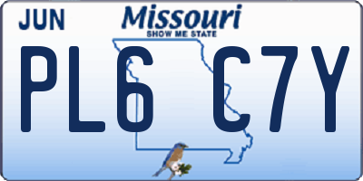 MO license plate PL6C7Y