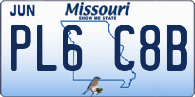 MO license plate PL6C8B