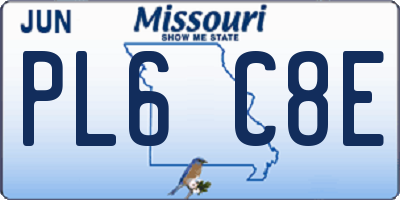 MO license plate PL6C8E