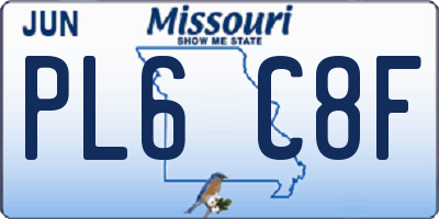 MO license plate PL6C8F