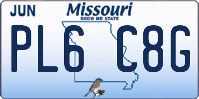 MO license plate PL6C8G