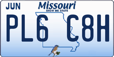 MO license plate PL6C8H