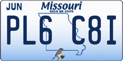 MO license plate PL6C8I