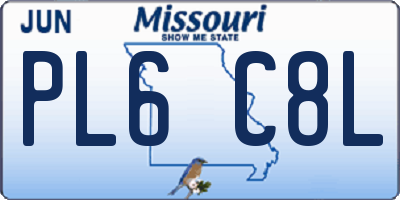 MO license plate PL6C8L