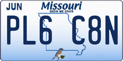 MO license plate PL6C8N