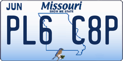 MO license plate PL6C8P