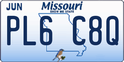 MO license plate PL6C8Q