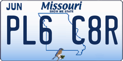 MO license plate PL6C8R