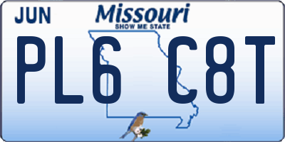 MO license plate PL6C8T