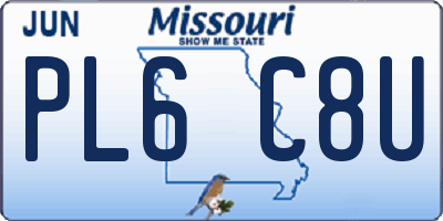 MO license plate PL6C8U