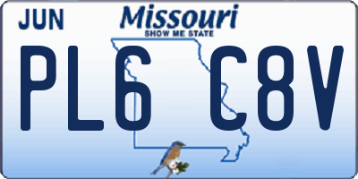 MO license plate PL6C8V