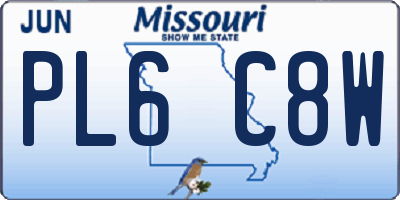 MO license plate PL6C8W