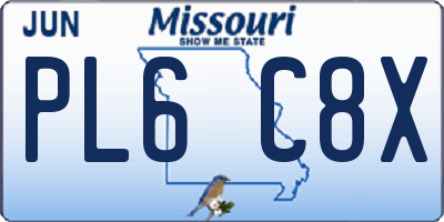 MO license plate PL6C8X