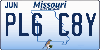 MO license plate PL6C8Y