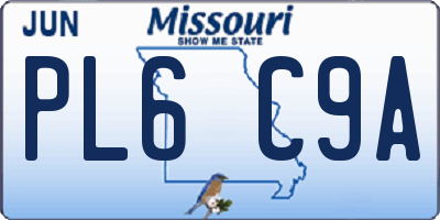 MO license plate PL6C9A