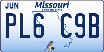 MO license plate PL6C9B
