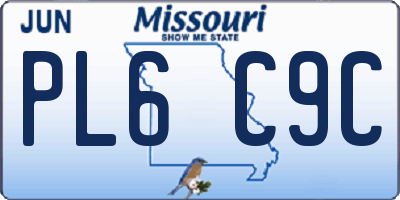 MO license plate PL6C9C