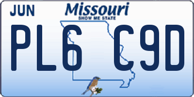 MO license plate PL6C9D