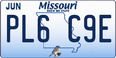 MO license plate PL6C9E