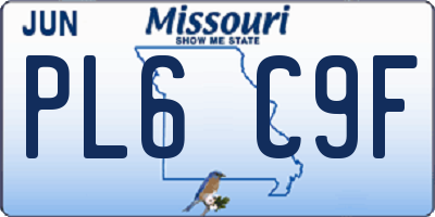 MO license plate PL6C9F