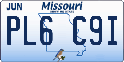 MO license plate PL6C9I