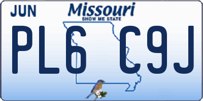 MO license plate PL6C9J