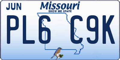 MO license plate PL6C9K