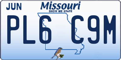 MO license plate PL6C9M