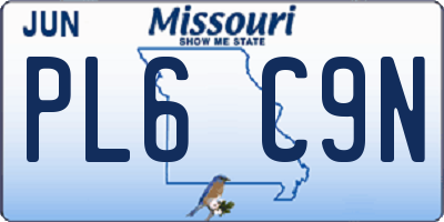 MO license plate PL6C9N
