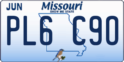 MO license plate PL6C9O