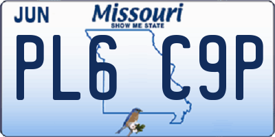 MO license plate PL6C9P