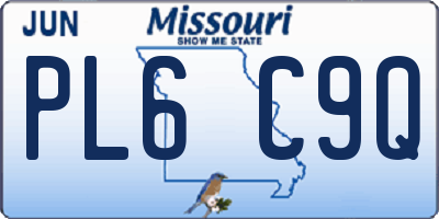 MO license plate PL6C9Q