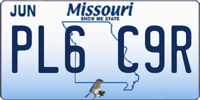 MO license plate PL6C9R