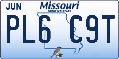 MO license plate PL6C9T