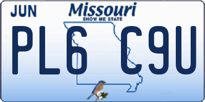 MO license plate PL6C9U