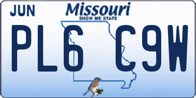 MO license plate PL6C9W
