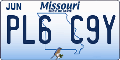MO license plate PL6C9Y