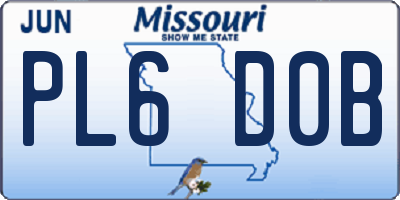 MO license plate PL6D0B