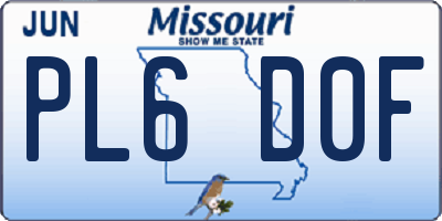MO license plate PL6D0F