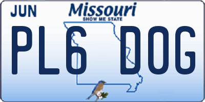 MO license plate PL6D0G