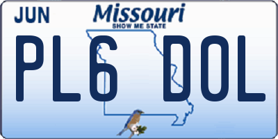 MO license plate PL6D0L